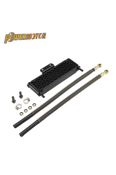 PowerMotor Motorcycle Oil Cooler Kit Water Cooler Universal for Kawasaki Honda Suzuki Engine Mini Moto Pit D...