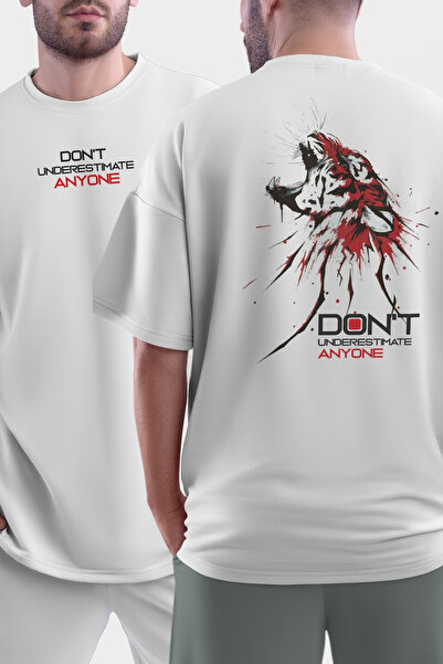 Wish BF تي شيرت مطبوع كبير الحجم من Don't Underestimate Anyone