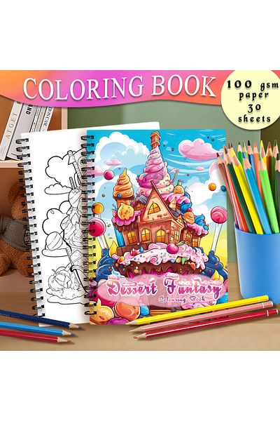 Choice Pink Spiral Coloring Book -30 Sheets Adult Coloring Book, 11.2 X 8.3 Inches, 100g Thick Paper, Drawi