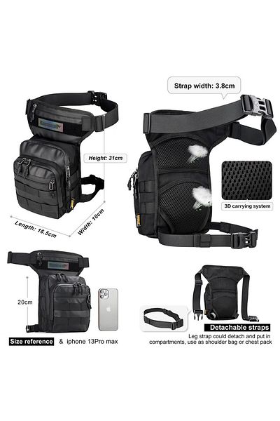 Rhinowalk Motorcycle Drop Leg Bag Thigh Belt Waist Bag Multifunction Motorbike Tactical Travel Ce...