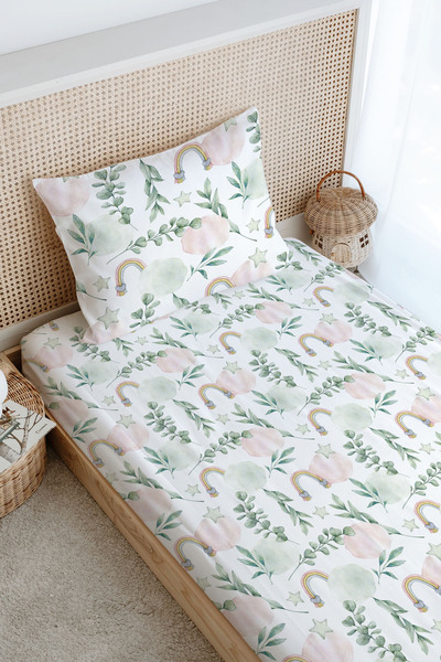 Tuğba Kuğu Single Fitted Sheet Set - Iconic Series - Cotton Candy Clouds