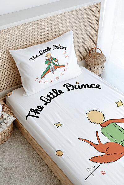 Tuğba Kuğu Tek Kişilik Lastikli Çarşaf Seti - Pure Baby Serisi - Tilki ve Küçük Prens
