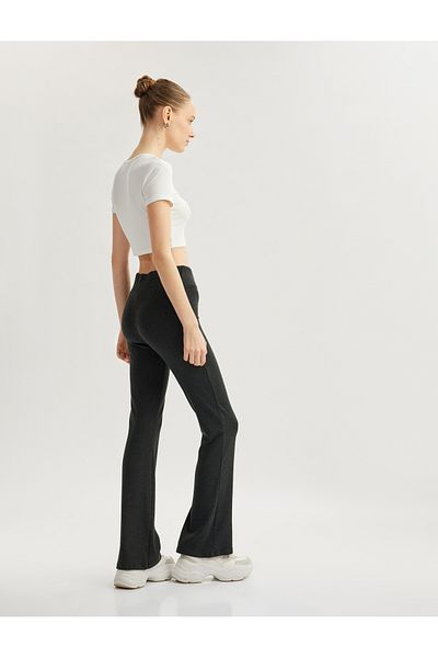 Koton Spanish Leg Leggings Pants with Viscose Blend Elastic Waist