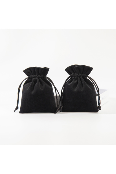 Choice 7x9 سم أسود 10 قطع/مجموعة أكياس هدايا صغيرة فاخرة من المخمل الأسود لتغ...