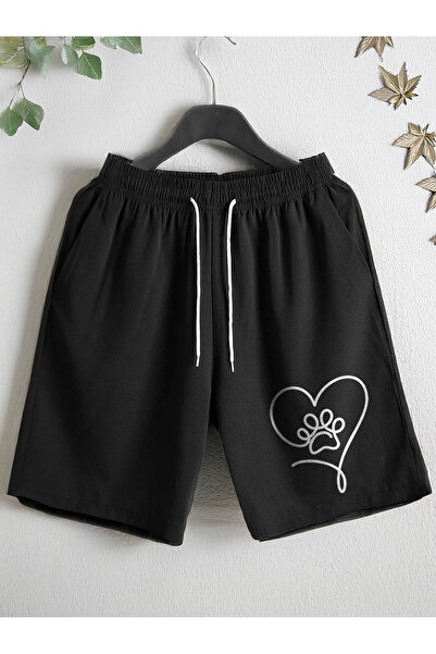 De Carte شورت موسمي كاجوال مطبوع عليه Love Paw