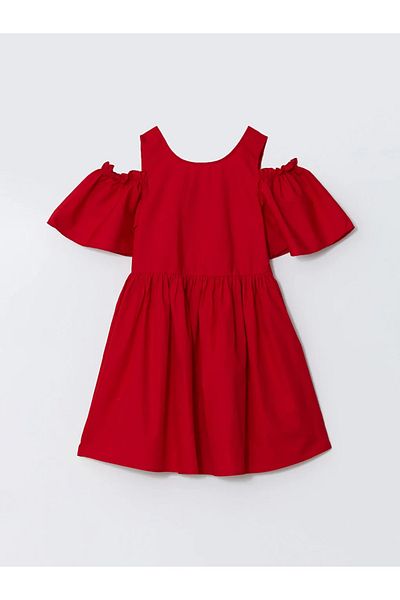 LC Waikiki Lcw Kids Red Crew Neck Girl's Dress