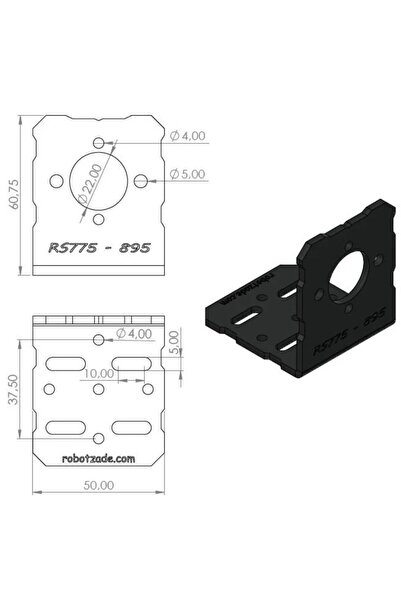 Robotzade RS775 DC Motor Tutucu Braket