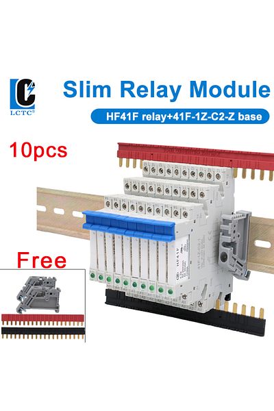 leichuangtec 10pcs 24v 10pcs Ultra Slim Ssr Relays With Led 6a, Din Rail Mount, 41f-5-zs, 41f-12-zs, 41f-24-zs, 5