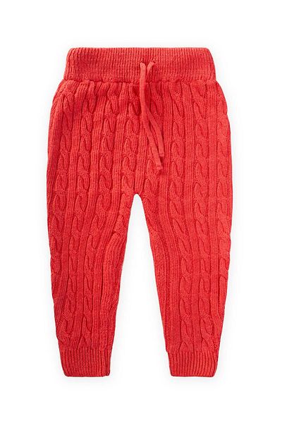 Cigit 1-5 Years Coral Color Hair Knitted Knitwear Trousers