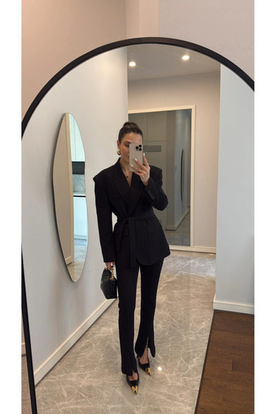 My Blog Set pantaloni negri cu jachetă Kampal - 912068