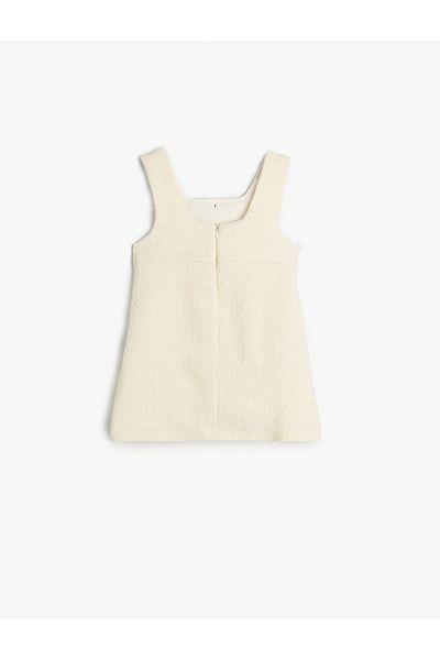 Koton Vlněná směs popruhů Gilet Ecru Dětské dívčí šaty 5smg80072aw