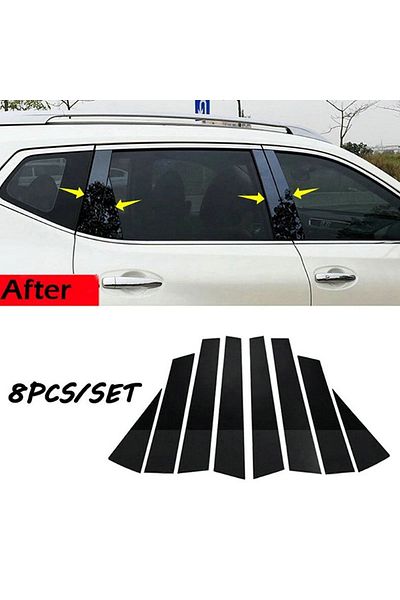 Choice 8Pcs Gloss Black Pillar Posts Cover Fit For Nissan X-Trail Rogue T32 2014-2020 Door Window Mouldi...