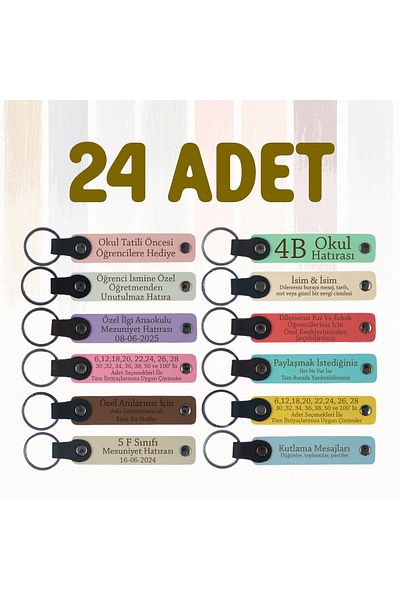 miawiki Souvenir of Membership in School Photography Club, Set of 24, Educational Themed Written Keychain