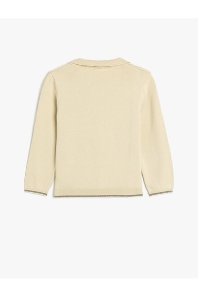 Koton Cotton Long Sleeve Polo Neck Basic Knitwear Sweater