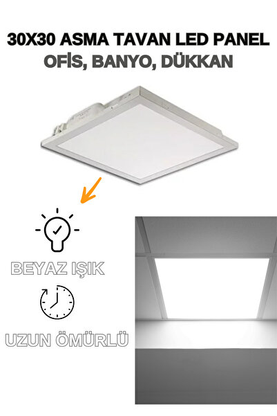 Voxify 30x30 Sıva Altı Asma Tavan Led Avize, Armatür, Beyaz Işık Panel Clip-in, Klipin