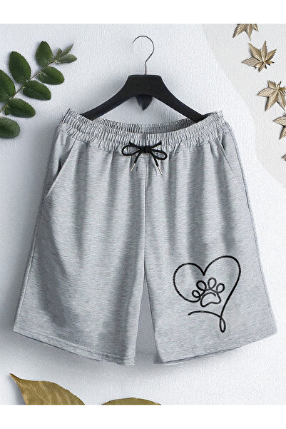 De Carte شورت موسمي كاجوال مطبوع عليه Love Paw