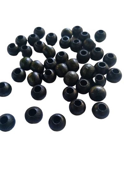 Selin 10 Mm Khaki Color Wooden Beads - 50 Grams (150 Pieces)