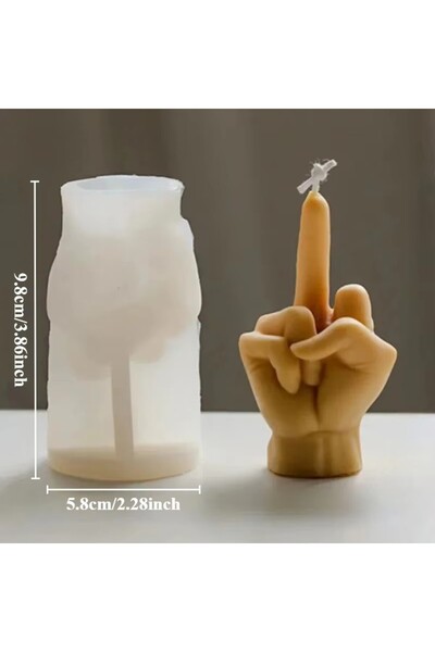Choice A 3D Middle Finger Candle Silicone Mold DIY Gesture Aromatherapy Plast...