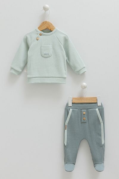 Caramell Baby Boy Set - 100% Cotton with Adjustable Boots for 1-3 and 9-12