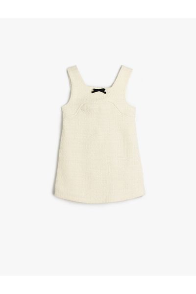 Koton Vlněná směs popruhů Gilet Ecru Dětské dívčí šaty 5smg80072aw
