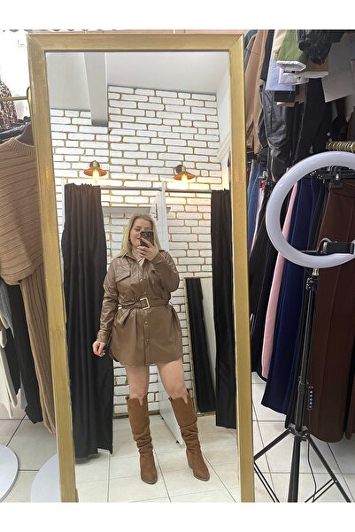 TUBA TOPTAŞ KISA DERİ ŞARDONLU TRENÇKOT