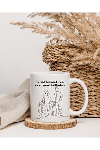 kubdekor كوب عائلي أساسي مكتوب في كل لحظة ينمو مع الحب