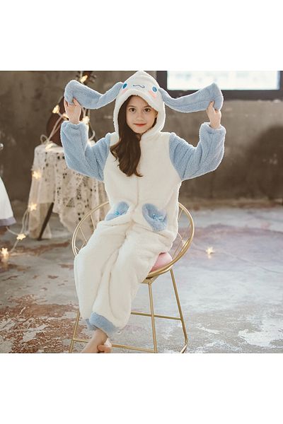 Choice 140cm Cinnamoroll Sanrioed Plush Anime Cinnamoroll Winter Flannel Kids Rompers Girl Boy Toddler Jump