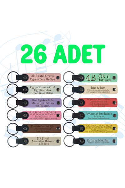 miawiki Exclusive for Those Attending School Trips, Set of 26, Customized Souvenir Keychain in Your Name