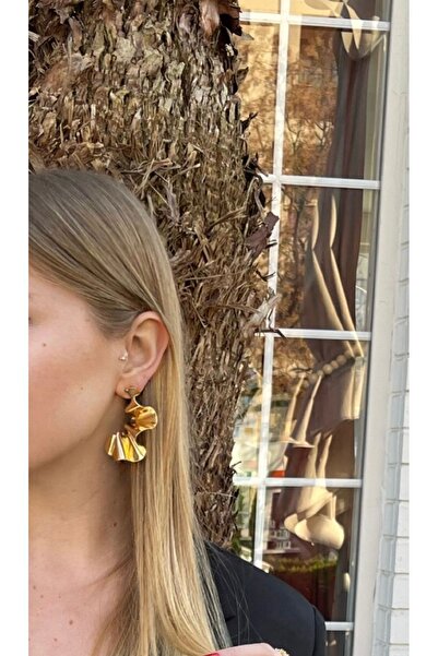 Asteria Jewelry Sky Collection Gold - Long Curved Steel Earrings