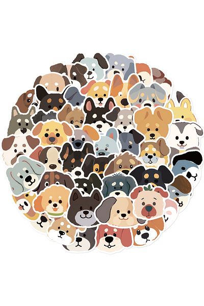 Choice 55pcs 55pcs Cute Dogs Stickers Diy Waterproof Cartoon Graffiti Sticker For Laptop Computer Phone Gui