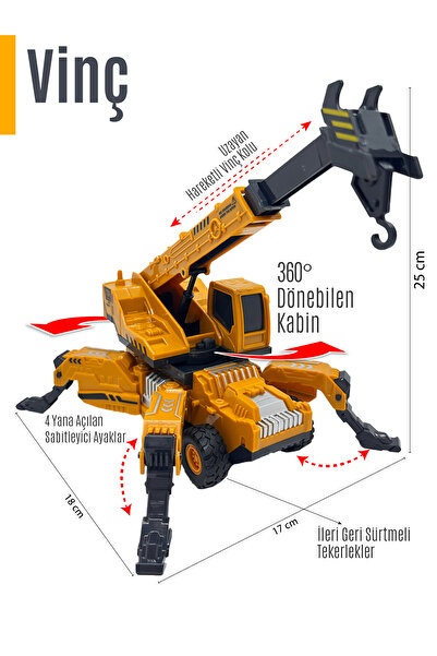 SmartFox Oyuncak İş Makinesi / Vinç Iş Makinası - Sürtmeli