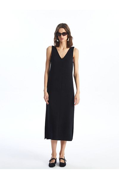 LC Waikiki Lcw Women's V-Neck Straight Dress Fast Fashion