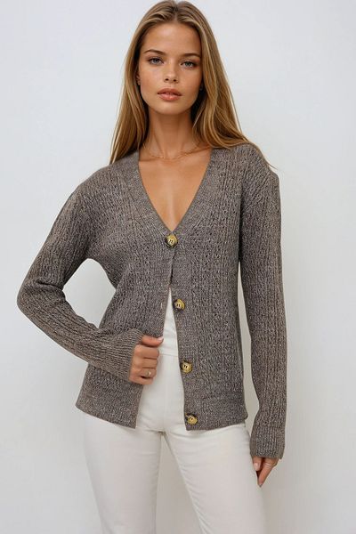 VAGGON Γυναικεία ζακέτα Angora με λαιμόκοψη V με λαιμόκοψη Prmx13454