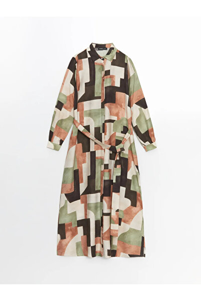 LC Waikiki فستان قميص نسائي كلاسيكي بنمط مختلط من LCWAIKIKI