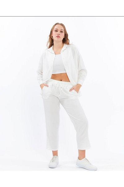 İkmal Σετ γυναικείο μακρυμάνικο πουκάμισο IKMAL Strawberry Fabric Wrinkled Seasonal Lycra