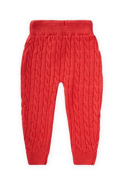 Cigit 1-5 Years Coral Color Hair Knitted Knitwear Trousers