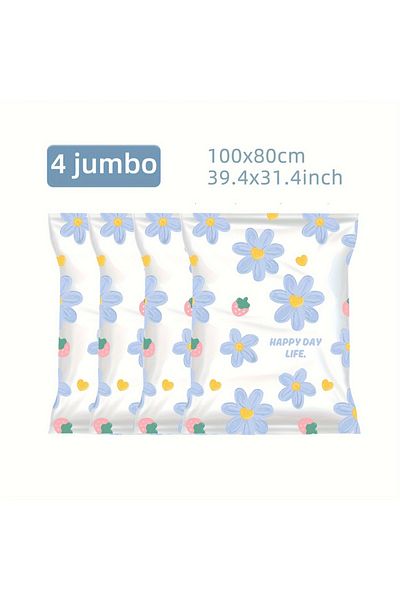 ticify 4pcs 80x100cm 4/6pcs Vacuum Compression Storage Bags, Sealed Storage Containers For Clothes, Blanket