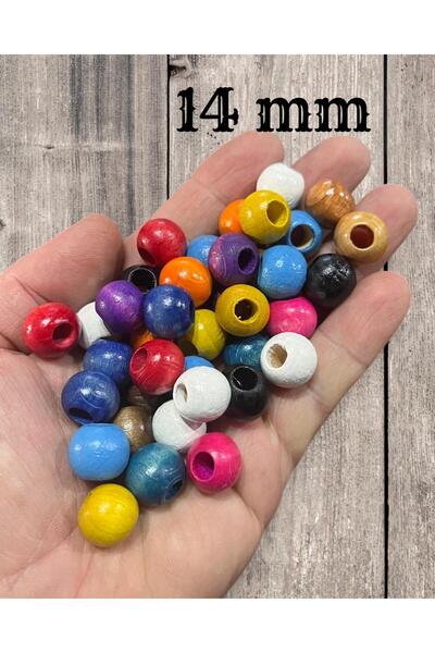 Flea Market خرز خشبي متعدد الألوان 14 ملم - 100 قطعة