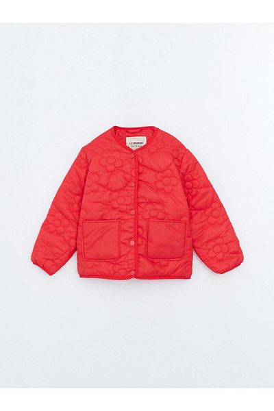 LC Waikiki Lcw Kids Crew Neck Floral Girl's Coat