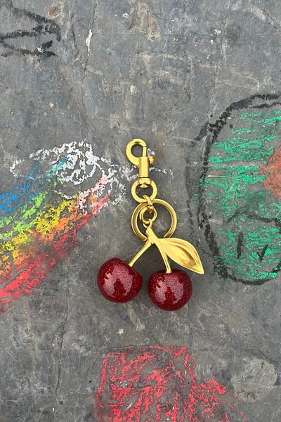LARMİNACO Cherry Red Cherry Figured Charm, Keychain, Bag Charm, Bag Accessory