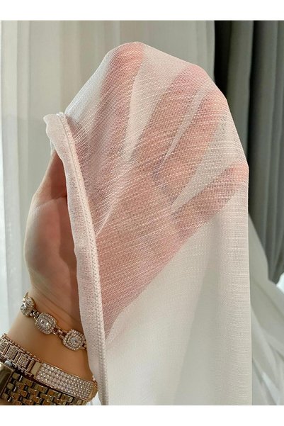 Alp Perde First Quality Iron-Free, Non-Scratching Bamboo Tulle Curtain, 1/2.5 Pleated Skirt with Leads (Normal Pleat) Alpperde