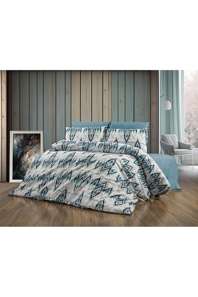 İDİLSTORE Bumbac natural luxos și durabil - Set de lenjerie de pat dublu, moale și respirabil