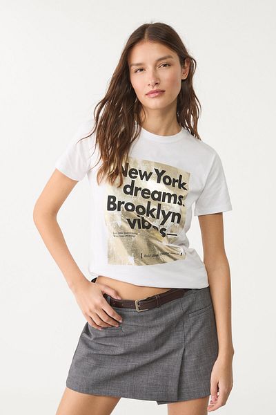 Stradivarius Metallic printed T-shirt