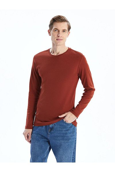 LC Waikiki Tricou bărbătesc din bumbac pieptănat cu mânecă lungă LCWAIKIKI