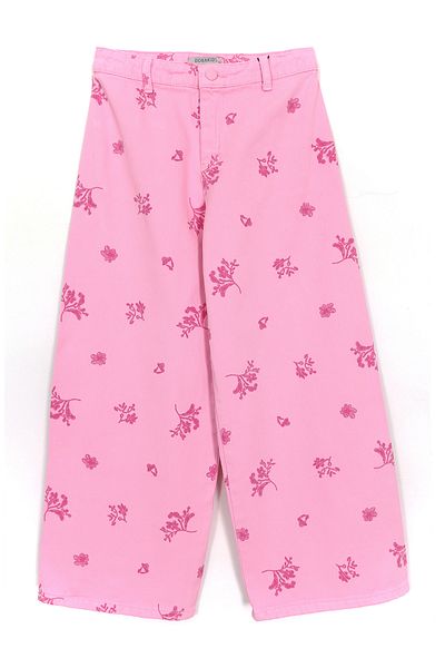 DobaKids Pantaloni din denim pentru fete cu modele roz
