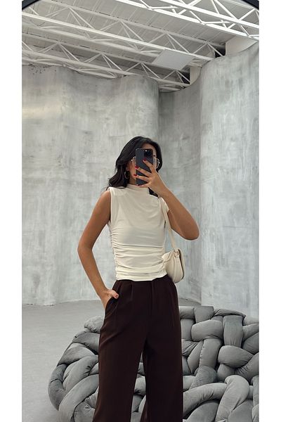 myd Side Drawstring Padded Blouse