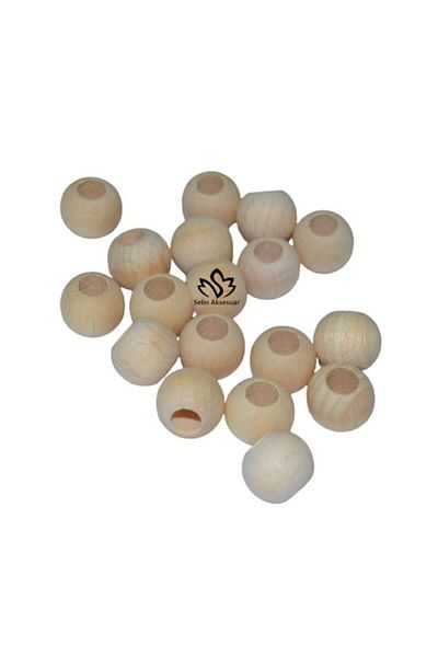 Selin 14 Mm Raw Unprocessed Wood Beads - 100 grams (Average 100 Pieces)