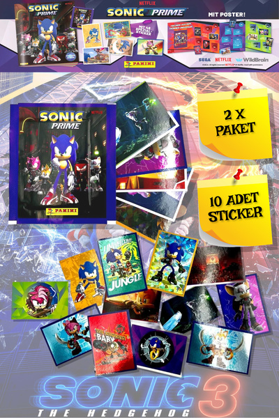 TOYFEST Panini Sonic Prime The Hedgehog Movie - 3 Filmi Sticker Çıkartma - 2 ...