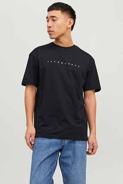 Jack & Jones Jack&jones Star Erkek Siyah Yuvarlak Yaka Tişört