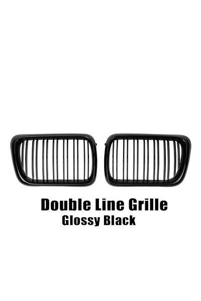 Choice Double-glossy Black Xvip 2x Double Line Style Car Front Racing Kindey Grilles For Bmw E36 Lci 1996-1